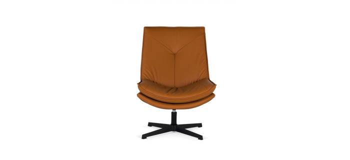 0-1982 - Fauteuil pivotant en cuir synthétique Camel