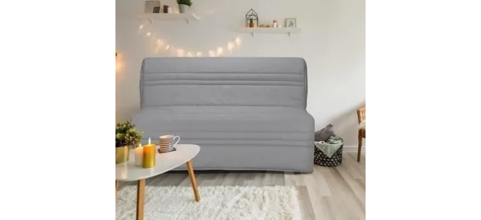 CAN0396 Banquette 3 places BZ - Tissu gris clair - L 140 cm