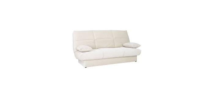 CAN0480 Banquette clic-clac 3 places - Tissu en velours côtelé - Beige - L 190cm