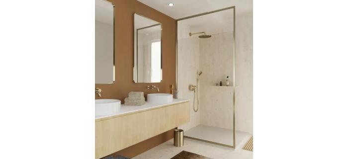 DIV0156 Paroi de douche Only Gold de 100 cm - Réglable en hauteur