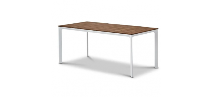 JAR0157 Table de jardin - Table 180 cm - Aluminium blanc et Plateau Eucalyptus FSC - Atelier BOCARNEA