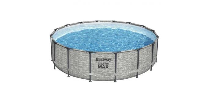 JAR0234 Kit Piscine hors sol tubulaire BESTWAY - Steel Pro Max™ - 488 x 122 cm - Ronde (Livrée avec pompe de filtration, échelle et bâche)