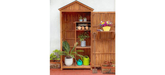 JAR0276 Très Belle Armoire Cabane de jardin en bois 200 x 100 cm SAVOCA