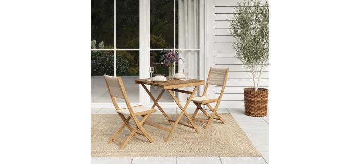 JAR0307 Ensemble repas Pliable en acacia FSC