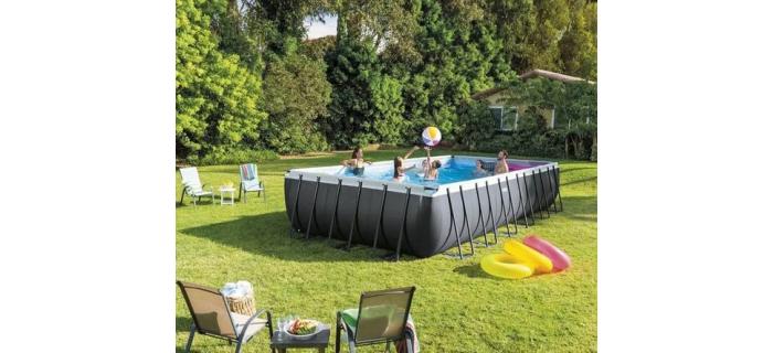 JAR0324 Kit Piscine hors sol tubulaire INTEX - Ultra XTR - 732 x 366 x 132 cm - Rectangulaire (Filtre à sable + accessoires)