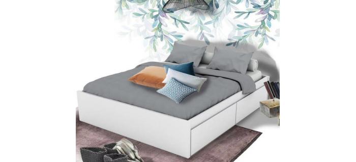 LIT0364 Lit adulte avec rangements 140x190 cm MULTIBOX W