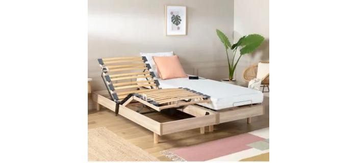 LIT0417 Ensemble relaxation matelas + sommiers électriques 2x70x190cm