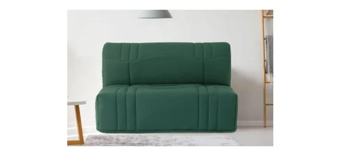 CAN0463 Banquette BZ DREAM - Tissu 100% Coton vert forêt - Couchage 140x190 cm