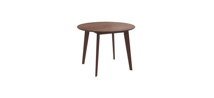 MEU0509 Table ronde 4 personnes en bois foncé D100 cm