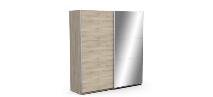 MEU0519 Armoire 2 portes coulissantes avec miroir - 2 penderies