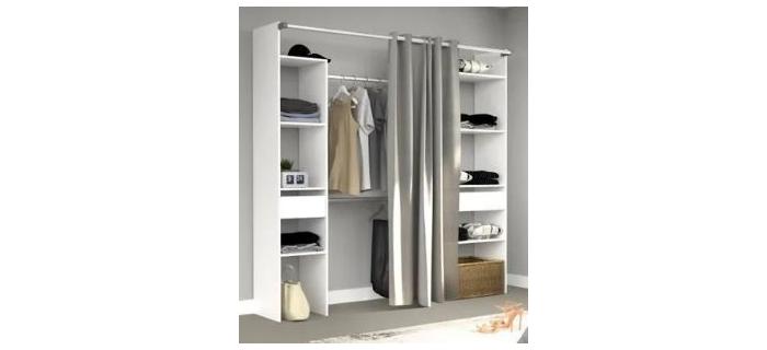 MEU0537 Kit dressing ARTIC blanc rideau gris