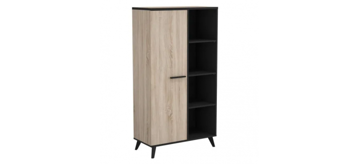 MEU0552 Buffet haut 1 portes 8 niches