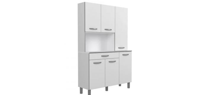 MEU0556 Buffet de 120 cm - 1 Tiroir et 6 Portes - L 120 x P 40 x H 185 cm