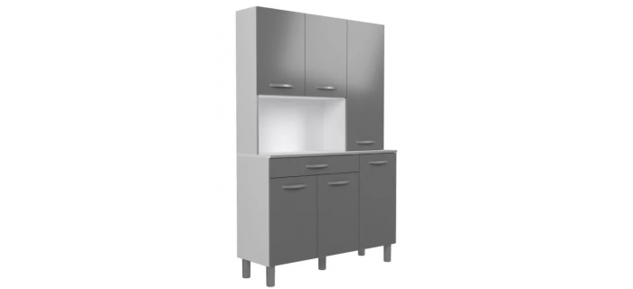 MEU0557 Buffet de 120 cm - 1 Tiroir et 6 Portes - L 120 x P 40 x H 185 cm