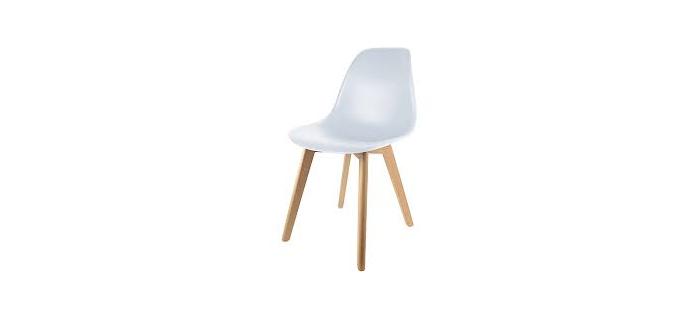 0-001MEU0611 Lot de 2 chaises design blanches avec coussin