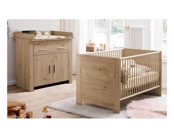 PUE0048 Chambre bébé Duo Lit et Commode à langer AHOI - Chêne - TREND TEAM .jpg