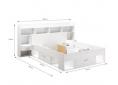 lit0337 Ensemble lit adulte 140 x 190 et 200 cm Tête de lit avec rangement et liseuses LED blanc.JPG