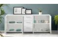 MEU0456 Buffet bas - Blanc mat - 4 portes 3 tiroirs - L 179 x P 42 x H 74,5 cm.JPG