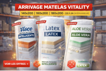 0-001ARRIVAGE MATELAS MOUSSE FERME ENROULÉ – GAMME VITALITY – DIFFÉRENTS MODÈLES DISPONIBLES – NEUF