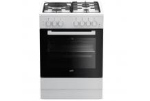 BEKO FSS63110DWCS Cuisinière 4 feux (3 Gaz et 1 Electrique) - 60cm - Four Catalyse 77L