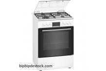 BOSCH HXR39IH20 Cuisinière 3 foyers gaz et 1 wok - Four multifonction full ecoclean - 66 L