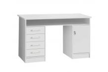 BUR0038 Bureau droit à clés avec 1 porte et 4 tiroirs