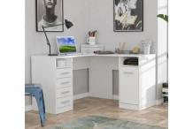BUR0039 Bureau d'angle 1 porte 4 tiroirs - L 125 x P 125
