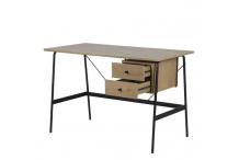 BUR0042 Bureau de travail Design 2 tiroirs en métal - Pieds noir