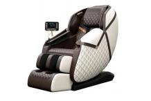 CAN0245 marron blanc Fauteuil de massage Intelligent shiatsu - inclinable et chauffant pour tout le corps canapé - écran LCD - Bluetooth