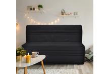 CAN0353 JOE Banquette 3 places BZ - Tissu noir - L 143 cm