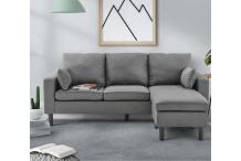 CAN0410 Canapé d'angle réversible Boston - Tissu Gris foncé - L 194 x P 139 cm