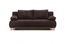 CAN0432 Banquette convertible 3 places - Velours côtelé Marron - Coffre de rangement
