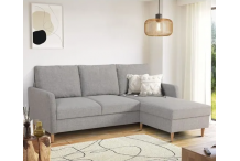 CAN0455 Canapé d'angle - Tissu gris souris - Réversible - L 192cm