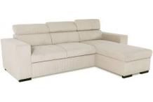 CAN0484 Canapé d'angle convertible réversible - 4 places Velours côtelé Beige – Coffre- 237cm x 167 x 88