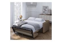 CAN0486 Canapé convertible express - 3 places - MYKONOS - Tissu Chocolat - 185 x 104 x 90 cm