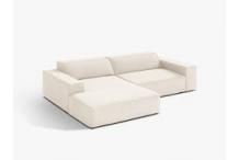 CAN0496 Canapé d’angle Jodie en velours beige clair