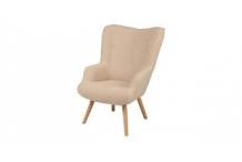 CAN0497 Fauteuil "Noor" en tissu effet peluche beige clair
