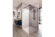 DIV0045 Bipbipdestock DESTOCKAGE AURYS Paroi de douche en kit BALEARES GREY - Verre Timeless