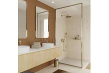 DIV0156 Paroi de douche Only Gold de 100 cm - Réglable en hauteur