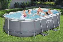 JAR0126  Piscine 427x250x100 cm BESTWAY Power Steel Hors-sol Tubulaire Ovale