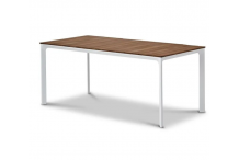 JAR0157 Table de jardin - Table 180 cm - Aluminium blanc et Plateau Eucalyptus FSC - Atelier BOCARNEA