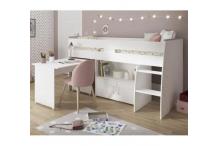 LIT0200 Lit combiné enfant - Décor blanc - 90x200 cm