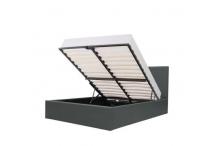 LIT0233 Lit Coffre 140 x 190 cm Sommier inclus Simili gris