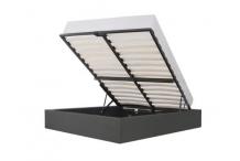 LIT0412 Lit coffre Tissu gris foncé - 160 x 200 cm