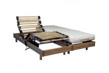 LIT0452 Ensemble sommiers électriques décor chêne 2x80x200 (160x200)