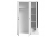 MEU0264 VARIA  Armoire    3 portes battantes avec miroir + 2 tiroirs - L 120 x H 185 cm