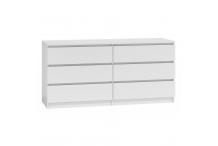 MEU0281 Commode Malwa avec 6 tiroirs  Blanc