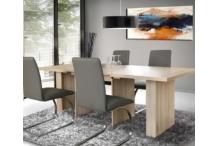 MEU0295 Table à manger extensible de 6 à 12 personnes style contemporain décor chêne Sonoma   L 140-273 x l 90 cm