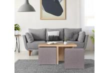 MEU0332 Table basse et 4 poufs
