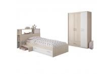 MEU0356 Chambre enfant complète - Tête de lit + lit + armoire
